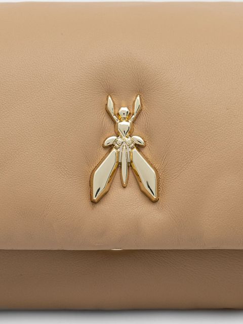 Patrizia Pepe torebka skórzana kolor beżowy 8B0219 L113