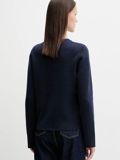 Tommy Hilfiger kardigan dwustronny kolor granatowy lekki WW0WW40846