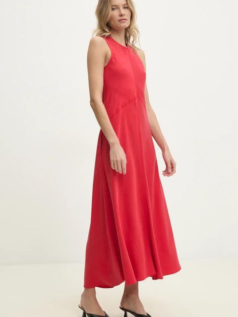 Answear.LAB sukienka kolor czerwony maxi prosta - zdjęcie produktu nr 2