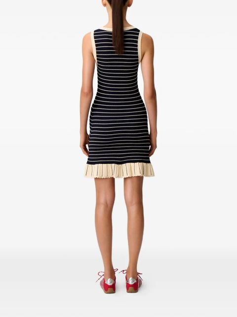 Claudie Pierlot striped trim knitted dress - Blue