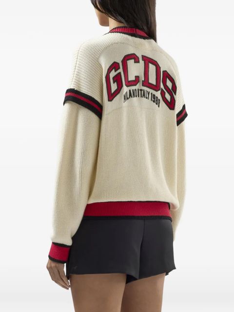 GCDS logo-print cardigan - Neutrals