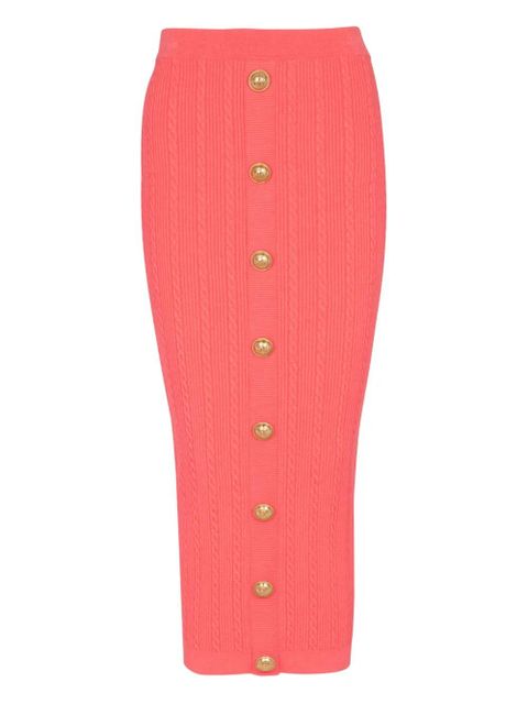 Balmain cable-knit skirt - Pink - zdjęcie produktu nr 1
