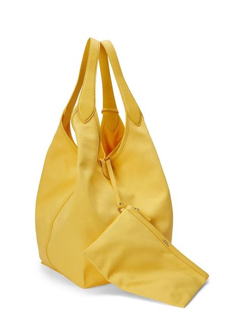 Polo Ralph Lauren torebka skórzana kolor żółty 428P07166 - zdjęcie produktu nr 2