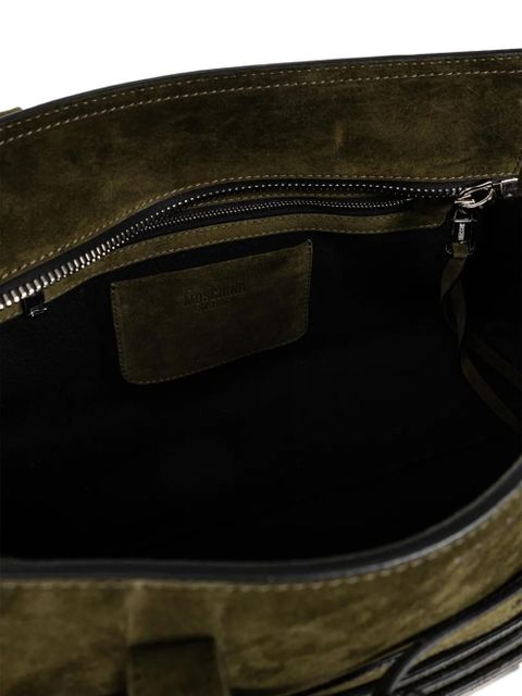 Moschino Tie Me suede leather tote bag - Green