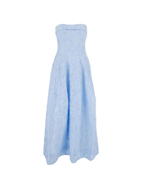 Simkhai Valeria floral-jacquard strapless midi dress - Blue - zdjęcie produktu nr 1