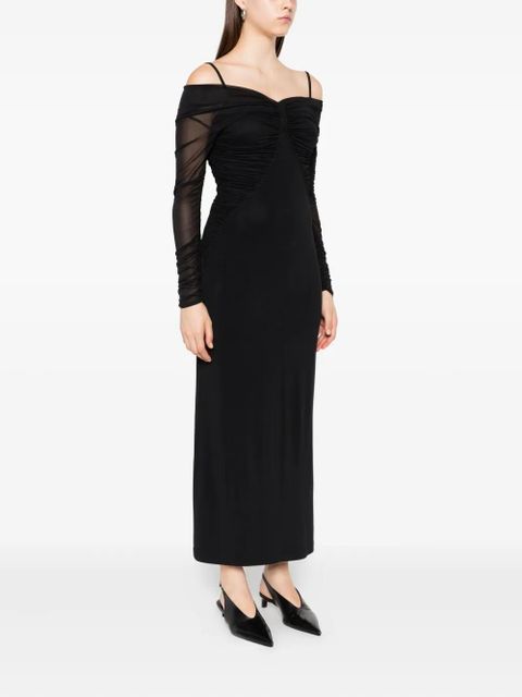 Max Mara off-shoulder draped dress - Black
