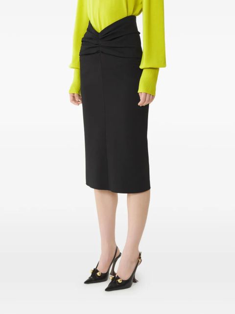 Lanvin twisted-detail midi skirt - Black