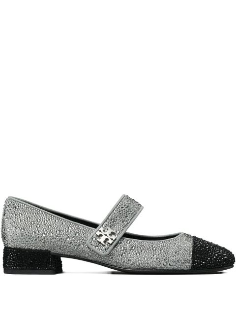 Tory Burch 25mm cap-toe crystal Mary Jane pumps - Silver - zdjęcie produktu nr 1