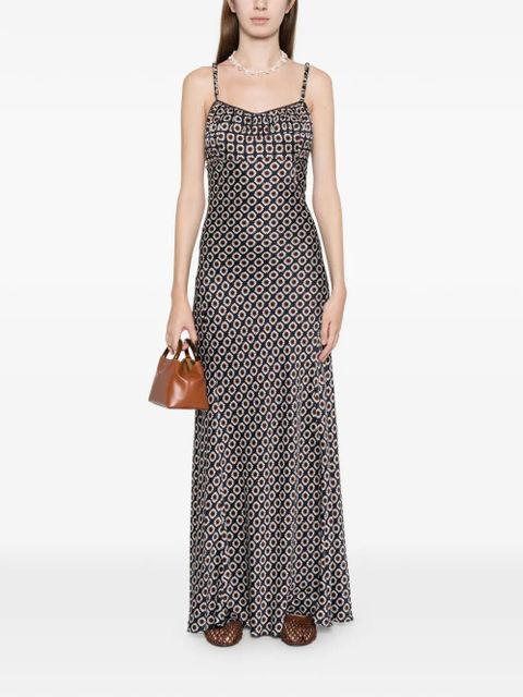 SANDRO printed lace-up maxi dress - Blue - zdjęcie produktu nr 2