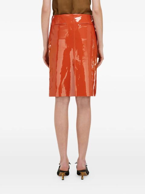 Ferragamo Patent leather pencil skirt - Orange