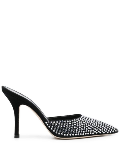 Paris Texas 100mm Hollywood embellished leather mules - Black - zdjęcie produktu nr 1