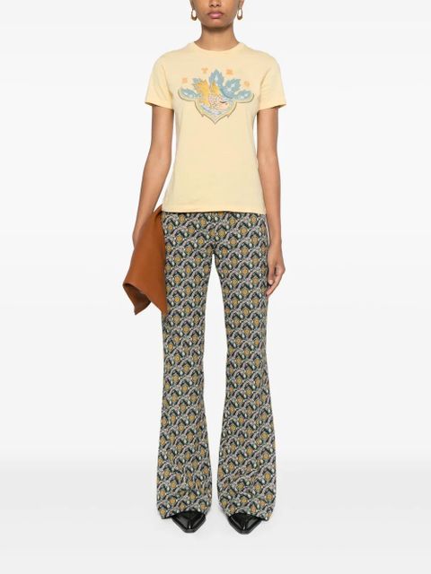 ETRO graphic-print cotton T-shirt - Yellow