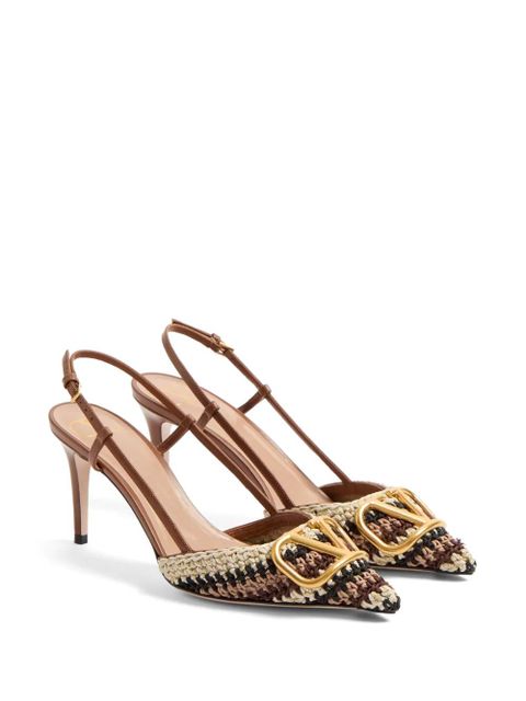 Valentino Garavani 80mm VLogo Signature slingback pumps - Neutrals - zdjęcie produktu nr 2
