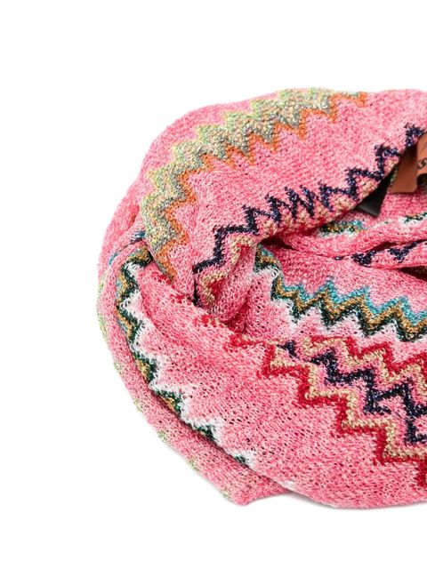 Missoni zigzag-knitted headband - Pink