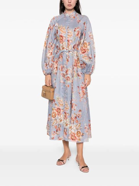 ZIMMERMANN Awaken Billow floral midi dress - Blue - zdjęcie produktu nr 2