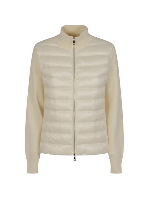 Moncler quilted knit-panel zip-up jacket - White - zdjęcie produktu nr 1
