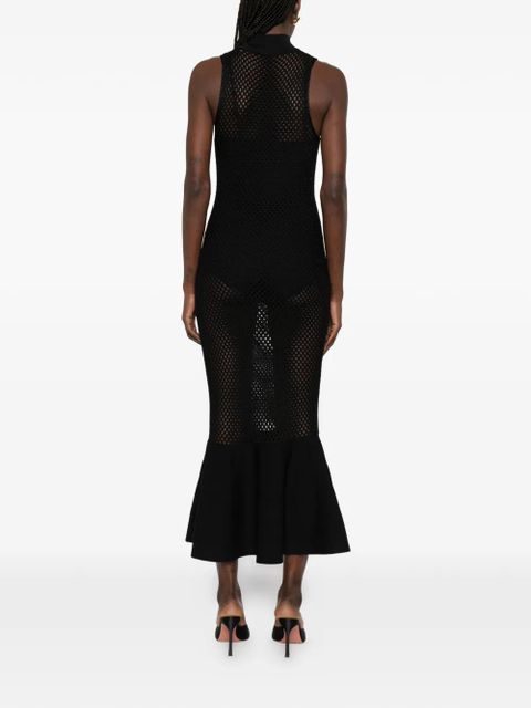 Simkhai fishnet knitted midi dress - Black