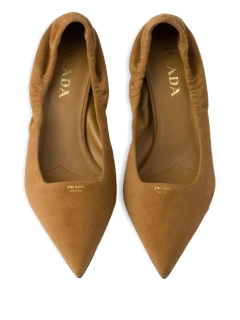 Prada suede pointed-toe pumps - Brown