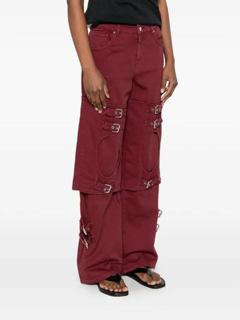 Blumarine buckle-detail boyfriend jeans - Red