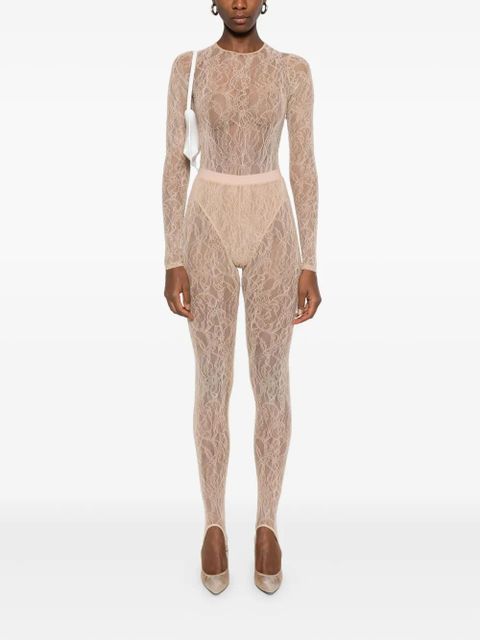 WARDROBE.NYC lace stirrup leggings - Neutrals - zdjęcie produktu nr 2