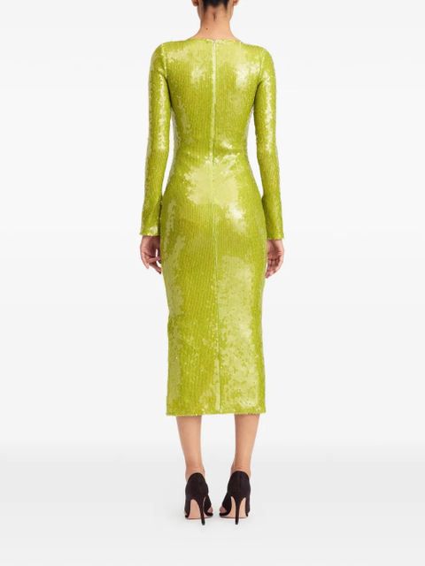 16Arlington Solaria sequin lace-up midi dress - Green