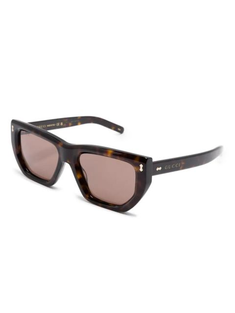 Gucci Eyewear geometric-frame sunglasses - Brown