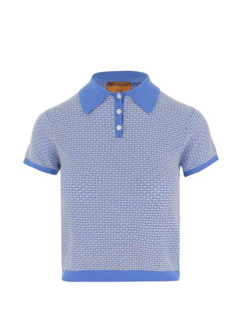 Guest In Residence Pique Shrunken cashmere polo shirt - Blue - zdjęcie produktu nr 1