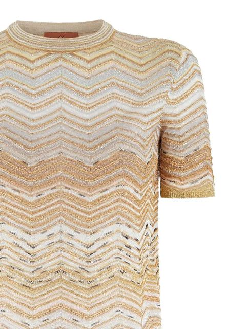 Missoni chevron-pattern crew-neck top - Neutrals - zdjęcie produktu nr 2