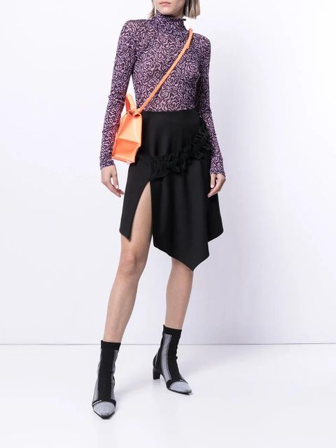Off-White gathered detail asymmetric skirt - Black - zdjęcie produktu nr 2