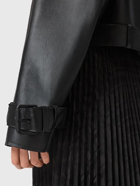 AllSaints kurtka skórzana OPHELIA damska kolor czarny przejściowa oversize W045LB