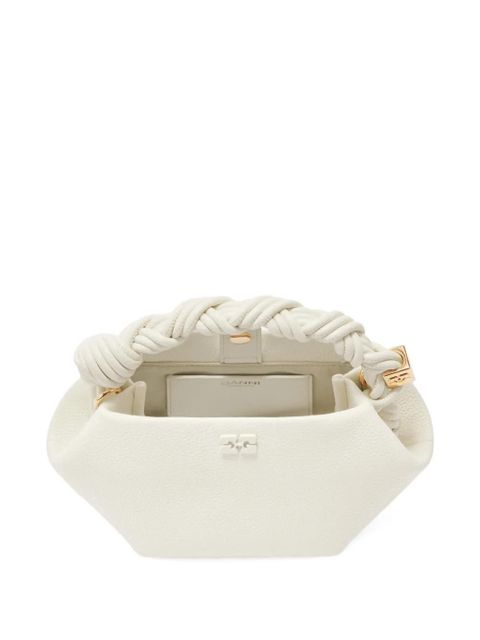 GANNI logo-plaque tote bag - White