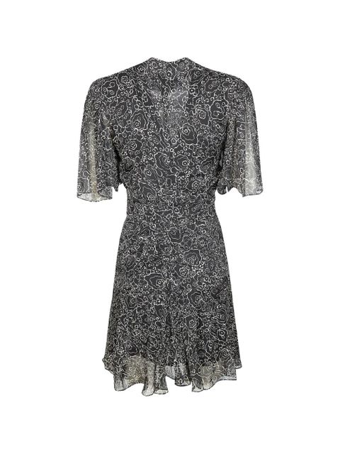 MARANT ÉTOILE floral V-neck mini dress - Black - zdjęcie produktu nr 2