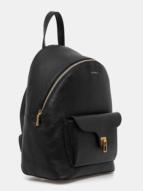 Coccinelle plecak skórzany damski kolor czarny duży gładki E1.TFK.14.02.01 - zdjęcie produktu nr 2