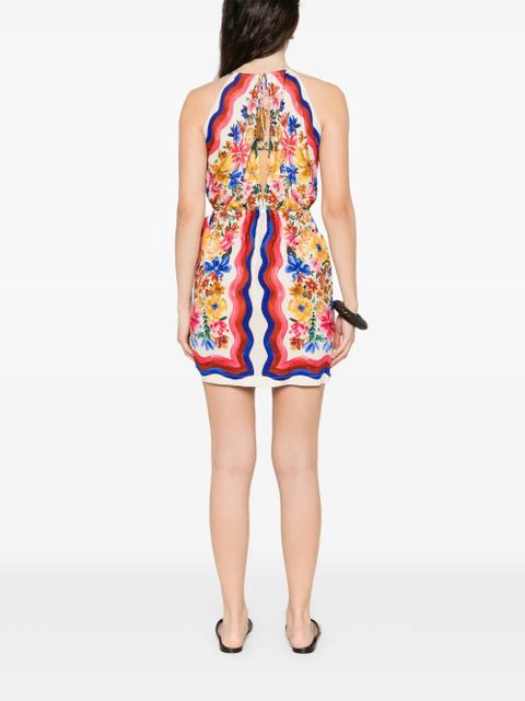 FARM Rio Floraline V-neck wrap mini dress - White