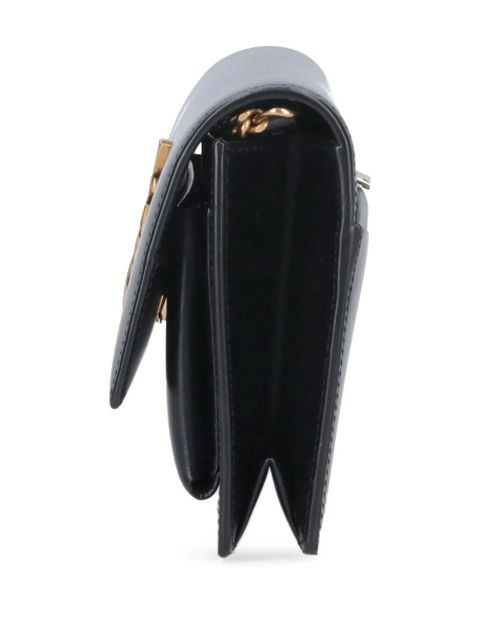 Saint Laurent logo-plaque chain-strap clutch bag - 000 BLACK