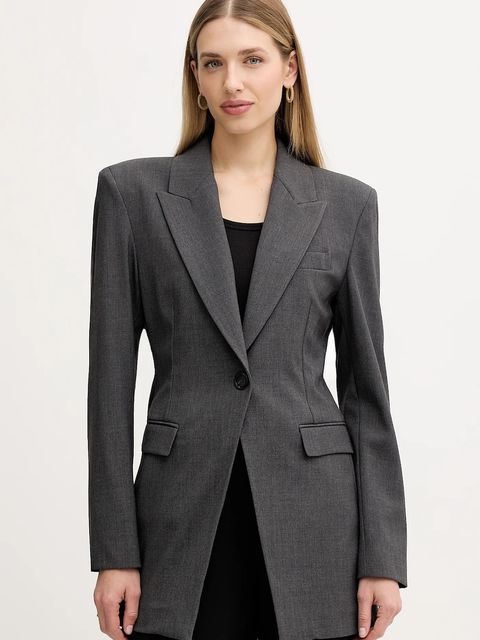 Pinko marynarka kolor szary jednorzędowa gładka 106097 A2ZT - zdjęcie produktu nr 1