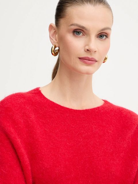 Marella sweter z dodatkiem wełny damski kolor beżowy 2523366352200