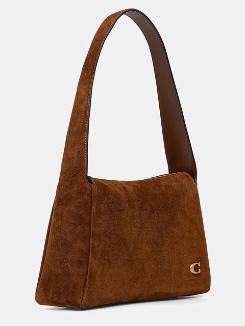 Coach torebka zamszowa Lola kolor brązowy CDD06 - zdjęcie produktu nr 2