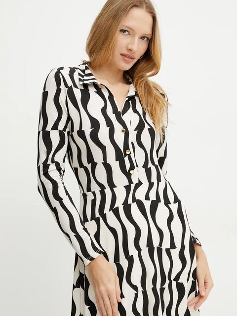 Morgan sukienka RVAGUE kolor czarny midi rozkloszowana RVAGUE