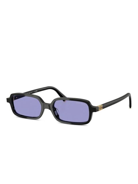 Miu Miu Eyewear logo-lettering sunglasses - Black