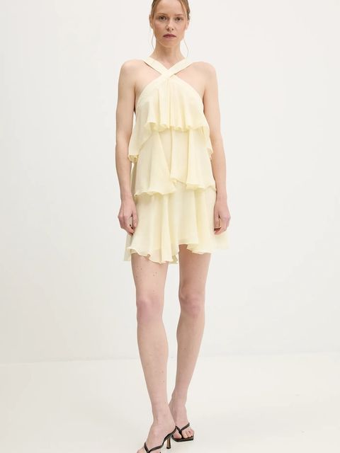 Answear.LAB sukienka kolor żółty mini prosta - zdjęcie produktu nr 2