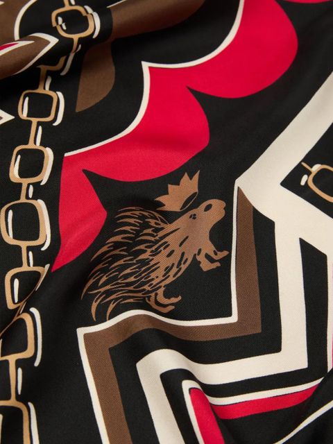 PUCCI istrice-print silk scarf - Red