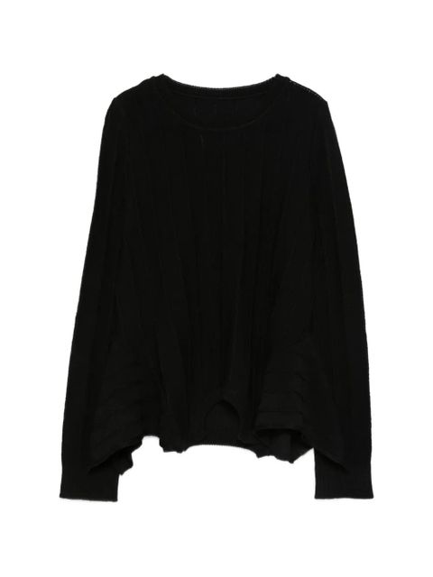 MM6 Maison Margiela ribbed crewneck sweater - Black - zdjęcie produktu nr 1