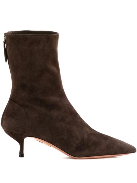 Aquazzura suede pointed-toe ankle boots - Brown - zdjęcie produktu nr 1