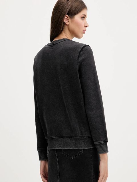 Guess Jeans bluza bawełniana damska kolor czarny z aplikacją W5YQ28 KCPR1