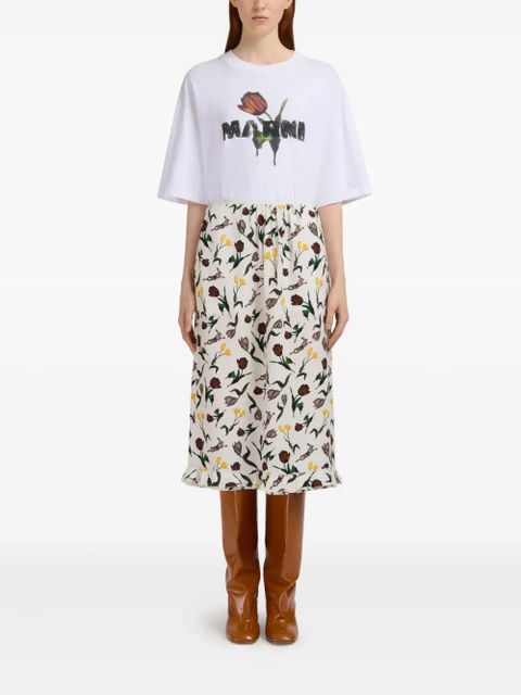 Marni floral-print midi skirt - White - zdjęcie produktu nr 2