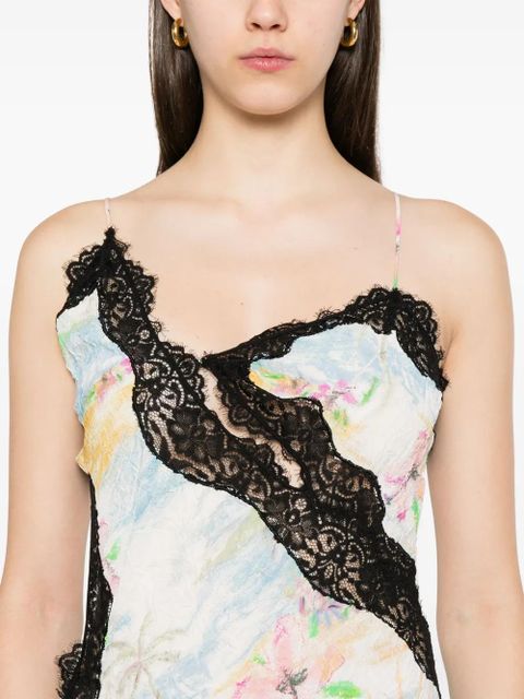 Christopher Esber floral-print midi dress - White