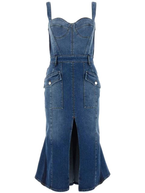 Alexander McQueen Kickback denim midi dress - Blue - zdjęcie produktu nr 1