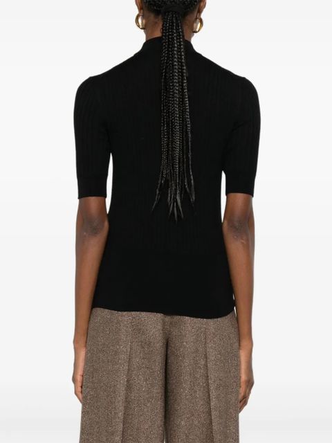 FENDI logo-detail ribbed top - Black