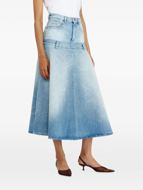 Diesel layered-effect flared skirt - Blue